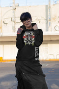 Punk Rock Hoodie Cool Music Hoodies Cute Guitar Hoody Rose Graphic Tee Streetwear Fleece Cozy Urban Sweater Soft Unisex Pullover Hoodie – Bold Style · Trending Graphic Apparel