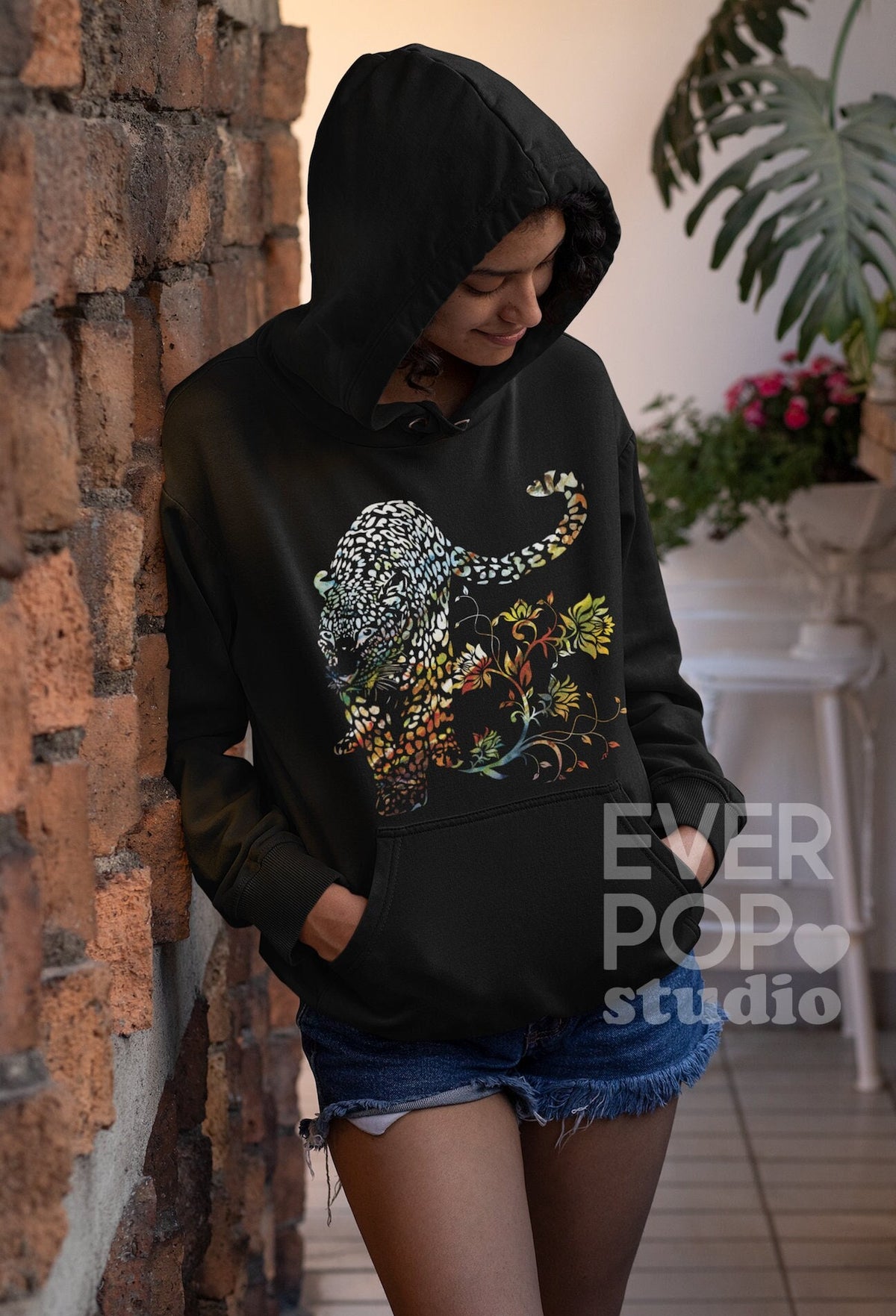 Leopard Print Hoodie Animal Sweatshirt Animal Kingdom Shirt Wildlife Sweater Hippie Graphic Tee Nature jumper Cheetah Hoodies Hoodie – Easygoing Wear · Trending Graphic Apparel