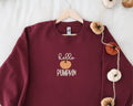 Embroidered Hello Pumpkin Sweatshirts and Hoodies Halloween Season Crewnecks Spooky Season Fall Embroidery Sweatshirts Hoodie – Easygoing Wear · Top Pick For Any Outfit