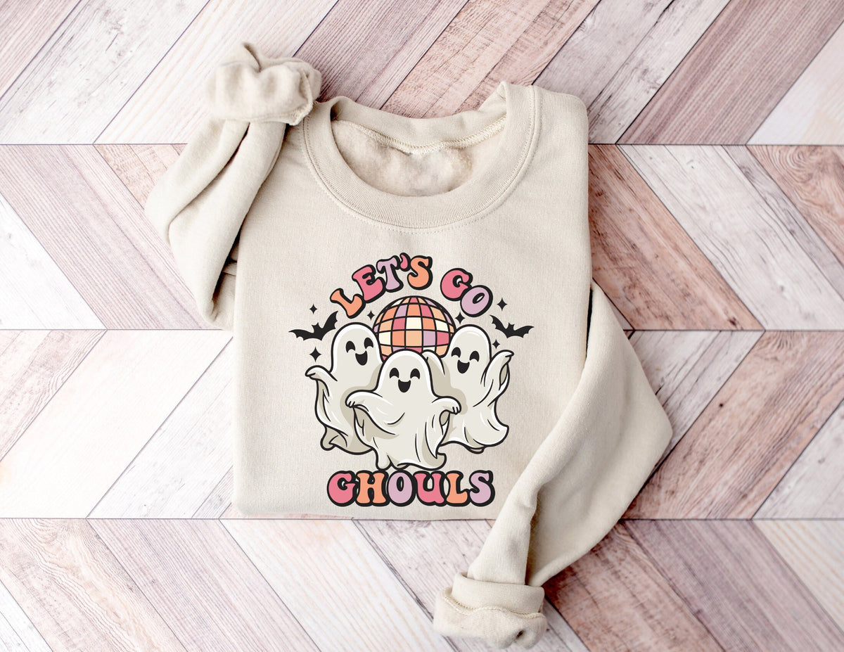 Lets Go Ghouls Sweatshirt Halloween 2025 Sweatshirt Retro Halloween Sweater Funny Funny Ghost Sweater Ghost Halloween Sweatshirt Sweatshirt – Fan Favorite · Perfect For Daily Wear