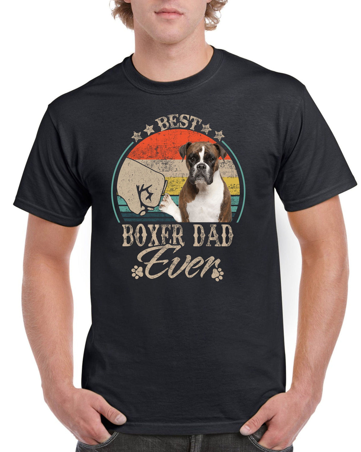 Boxer Dog For Him Boxer Dog Dad Shirt For Boxer Dog T Shirt Best Boxer Dog Dad Ever Graphic Tee – Warm & Stylish · Great Gift For Fans