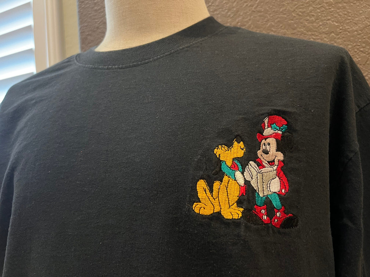 Vintage 9039s Carolling Mickey Mouse Christmas Carol Disney Black Longsleeve Shirt Size XL Graphic Tee – Easygoing Wear · High-Quality Print