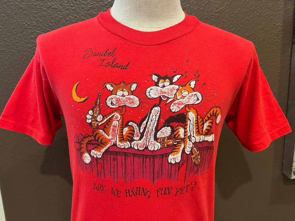 Vintage 8039s Sanibel Island Cats Drunk Red T Shirt Size M Graphic Tee – Premium Graphic · Trending Graphic Apparel