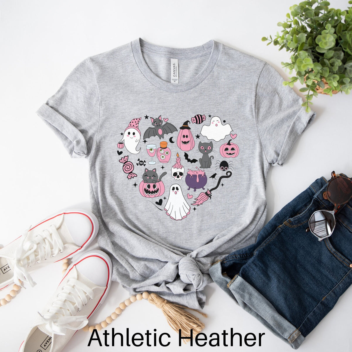 Halloween Doodles Shirt Halloween Heart Halloween Shirt Retro Halloween Tee Vintage Halloween Cute Halloween Shirt Cat Lover Shirt Graphic Tee – Soft Feel · Perfect For Daily Wear