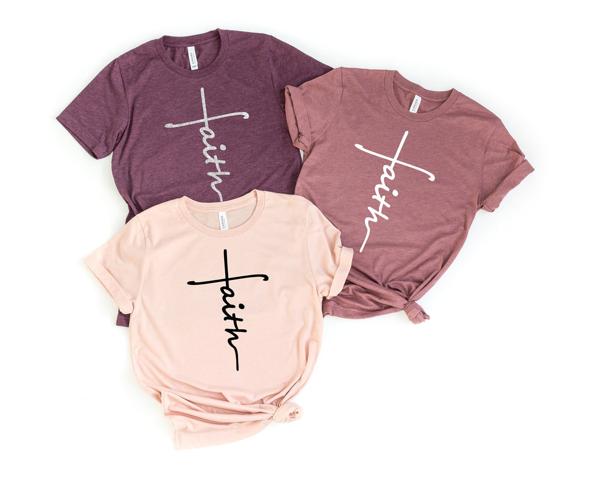 Faith Shirt Faith Cross Shirt Christian Gift Faith Gift Christian Shirts Love and Grace Shirt Faith Cross Vertical Cross Jesus Graphic Tee – Fan Favorite · Must-Have Style