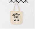 Support Live Music Canvas Tote Bag Concert Bag Music Festival BAg Tote Bag – Bold Style · High-Quality Print