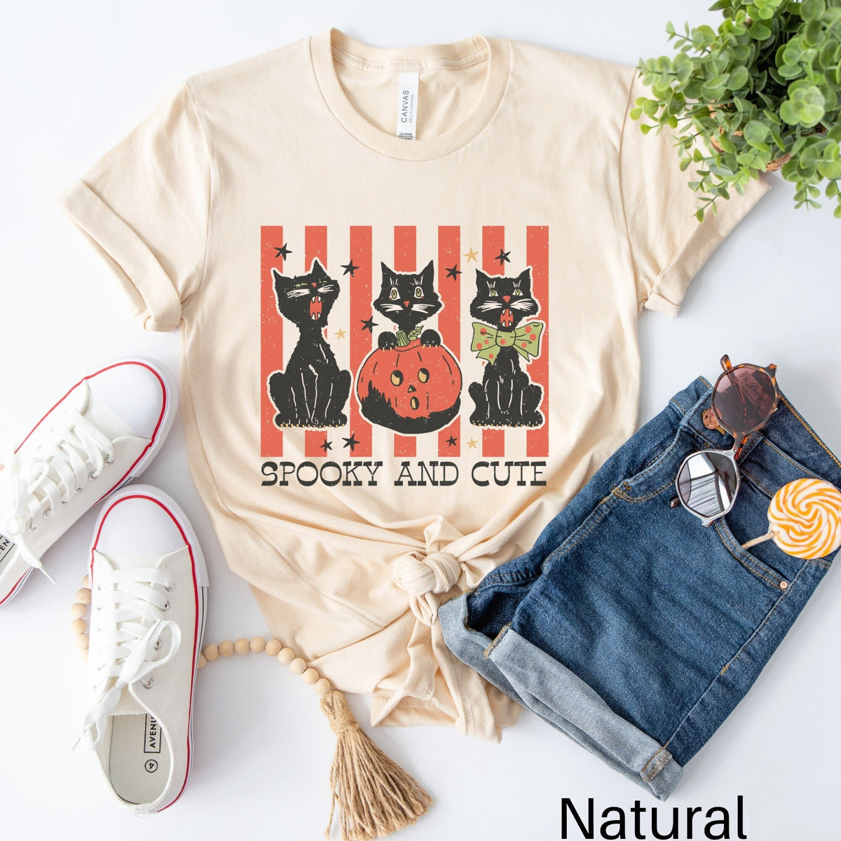 Cat Halloween Shirt Black Cat Shirt Vintage Halloween Shirt Retro Halloween Tee Cute Halloween Shirt Black Cat Pumpkin Tee Spooky Vibes Graphic Tee – Everyday Comfort · High-Quality Print