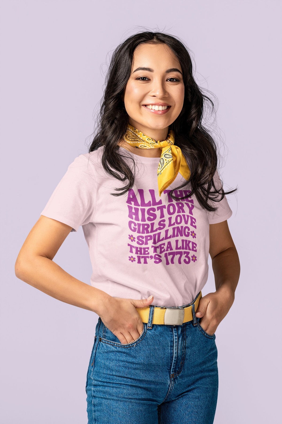 Funny American History Tee Shirt for History Buff with Retro Flowers Spilling Tea Like It39s 1773 Teacher Appreciation Gift Social Studies Graphic Tee – Everyday Comfort · Perfect For Daily Wear