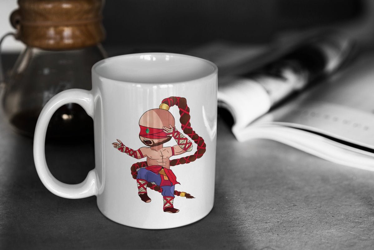 League of Legends Cute Chibi Lee Sin 11oz White Glossy Mug Perfect Gift for Gamers and LoL Fans Graphic Tee – Fan Favorite · High-Quality Print