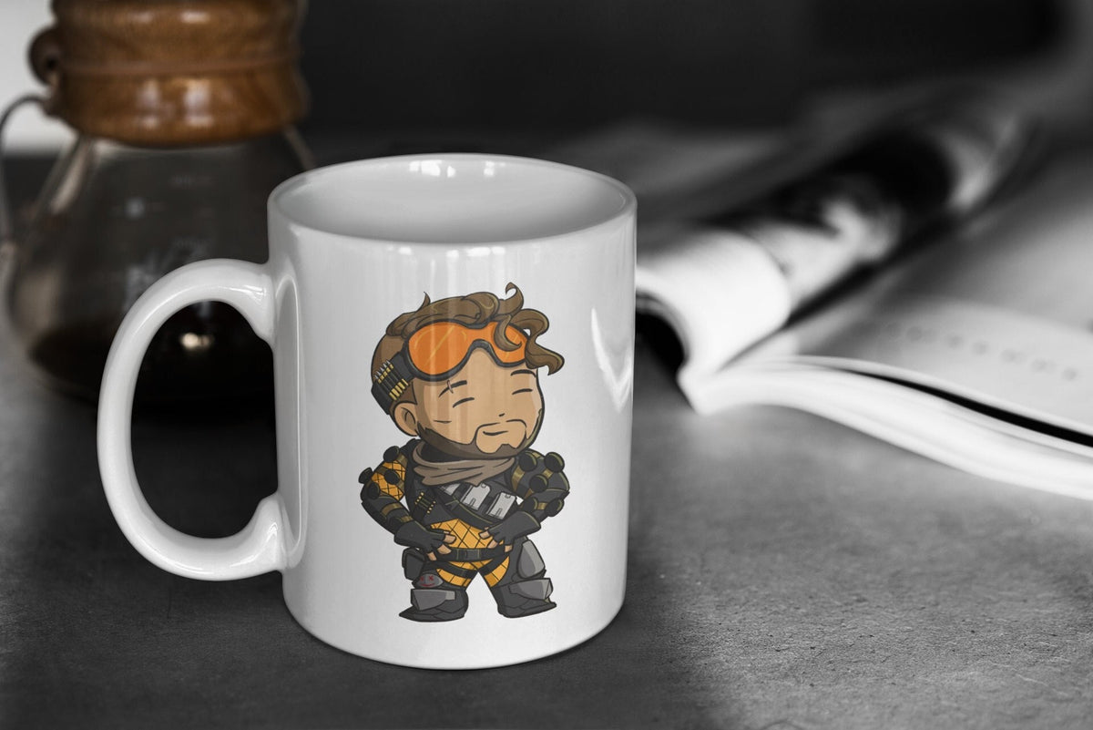 Apex Legends Cute Chibi Mirage 11oz White Glossy Mug Perfect Gift for Gamers and Apex Legends Fans Graphic Tee – Cozy Vibes · Must-Have Style