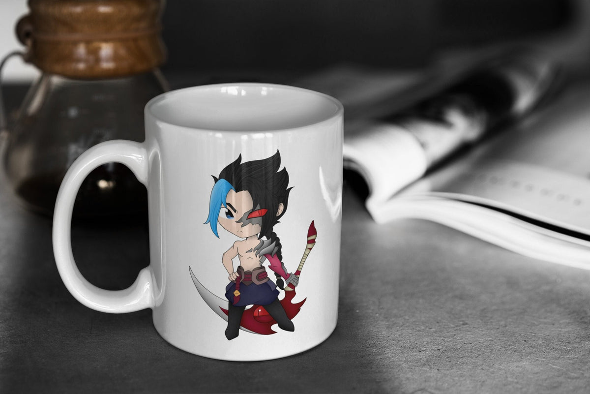 League of Legends Cute Chibi Kayn 11oz White Glossy Mug Perfect Gift for Gamers and LoL Fans Graphic Tee – Feel-Good Design · Great Gift For Fans