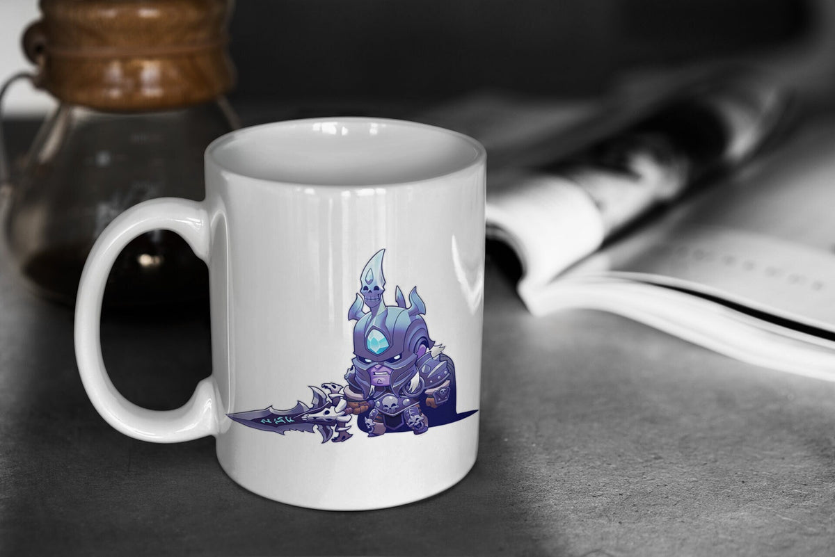 World of Warcraft Cute Chibi Arthas 11oz White Glossy Mug Perfect Gift for Gamers and Warcraft Fans Graphic Tee – Easygoing Wear · Perfect For Daily Wear