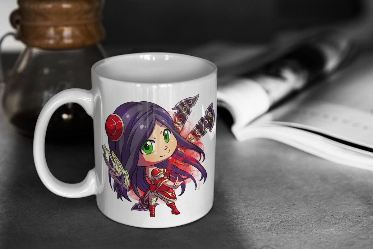 League of Legends Cute Chibi Irelia 11oz White Glossy Mug Perfect Gift for Gamers and LoL Fans Graphic Tee – Warm & Stylish · Great Gift For Fans