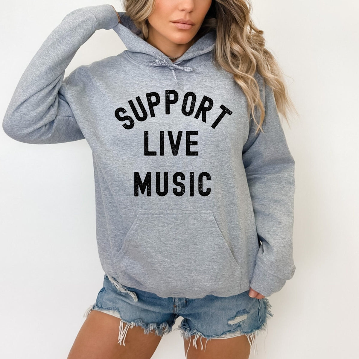 Women39s Support Live Music Hoodie Music Lover Shirt Musician Shirt Hoodie – Everyday Comfort · High-Quality Print