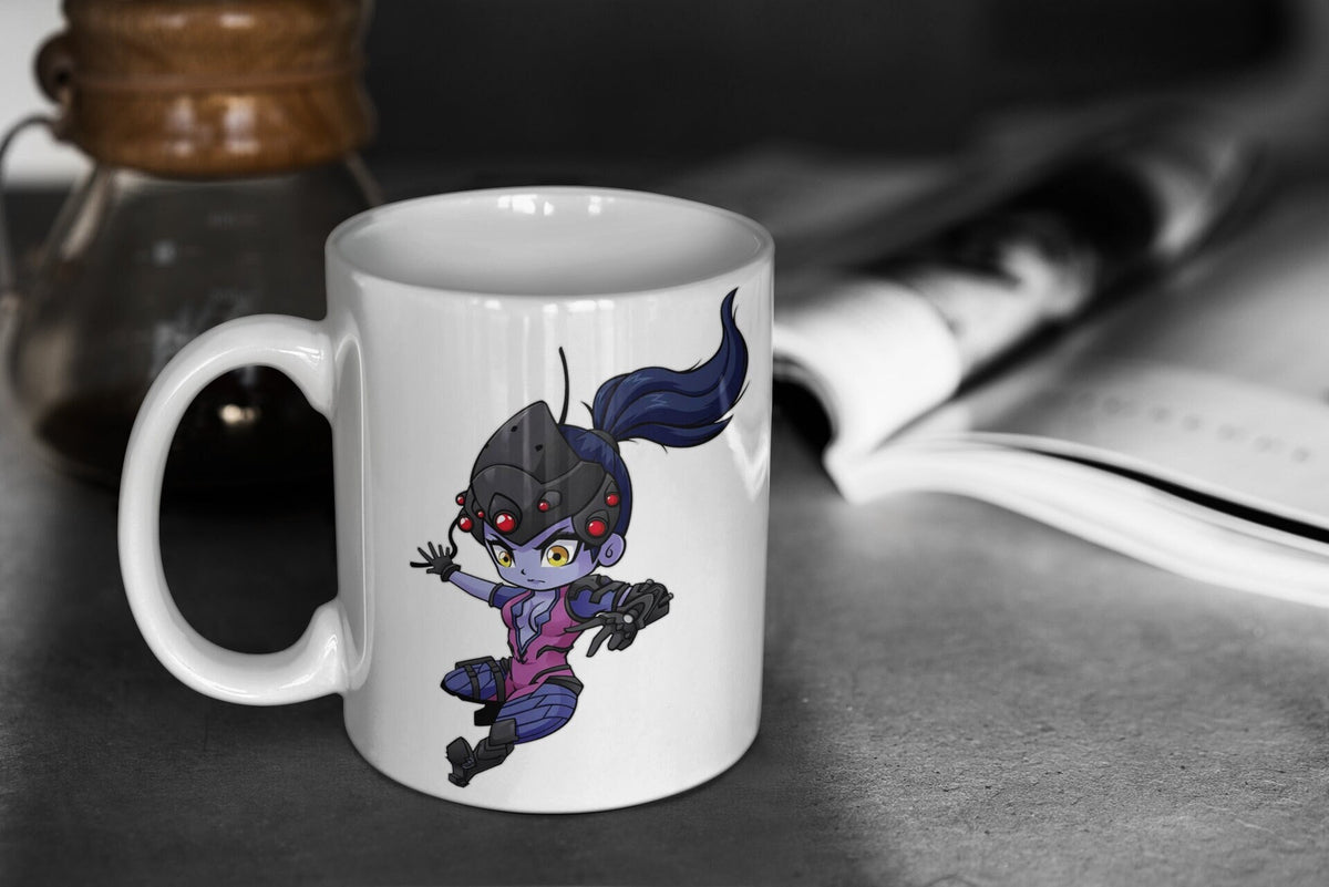 Overwatch 2 Cute Chibi Widowmaker 11oz White Glossy Mug Perfect Gift for Gamers and Overwatch Fans Graphic Tee – Cozy Vibes · Great Gift For Fans