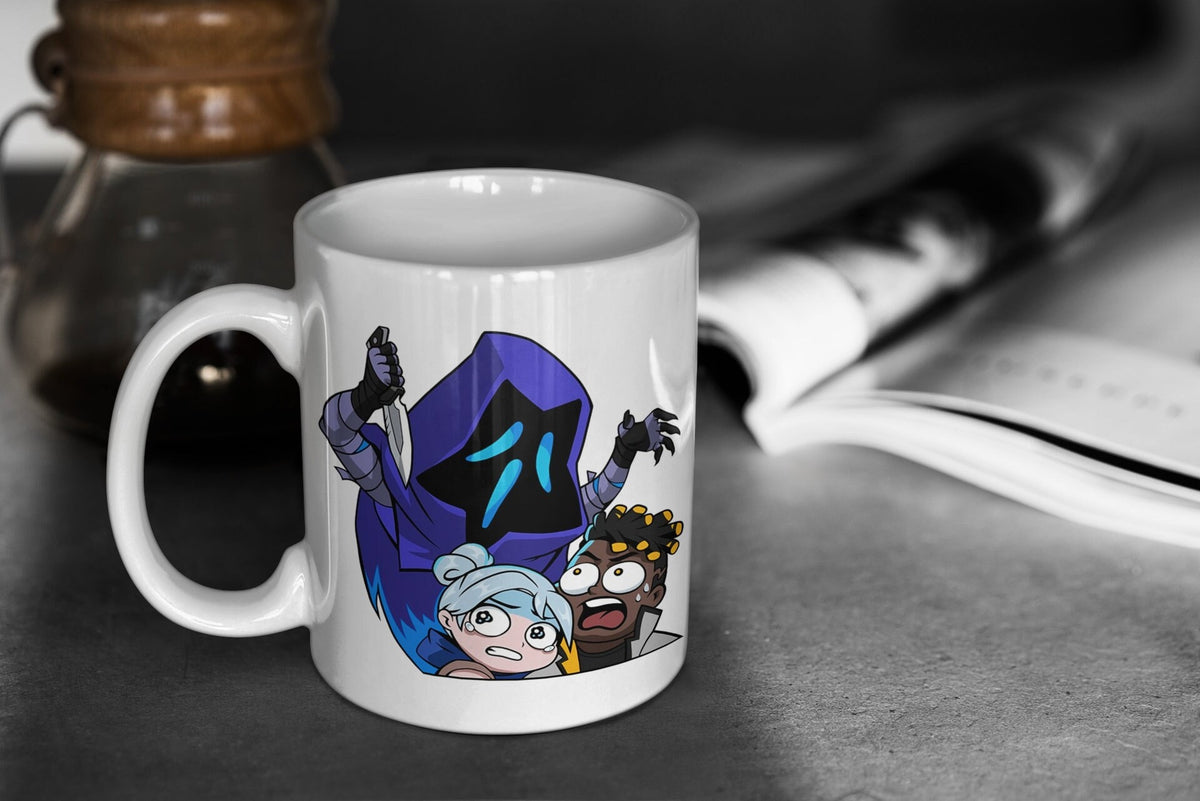 Valorant Cute Chibi Omen Knifed Spray 11oz White Glossy Mug Perfect Gift for Gamers and Valorant Fans Graphic Tee – Bold Style · Trending Graphic Apparel