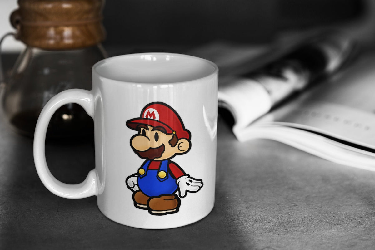 Super Mario Cute Chibi Mario 11oz White Glossy Mug Perfect Gift for Gamers and Mario Fans Graphic Tee – Premium Graphic · Top Pick For Any Outfit