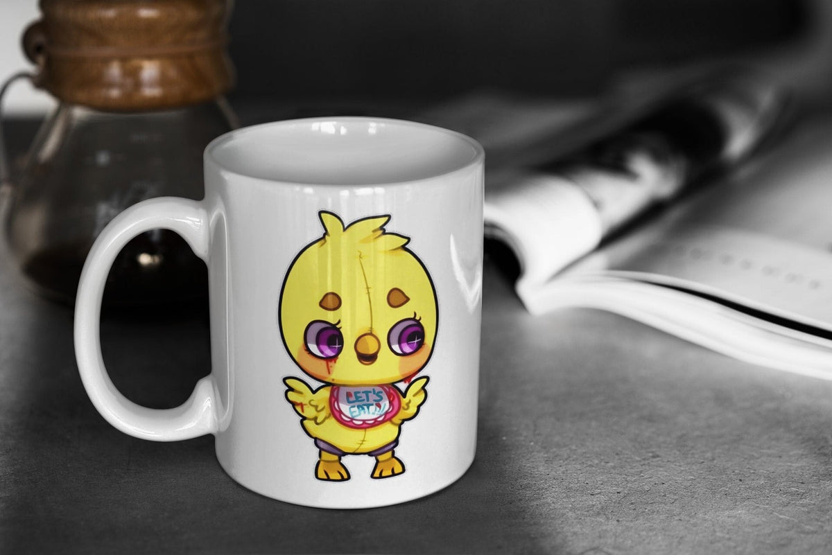 Five Nights at Freddy39s Cute Chibi Chicko the Duck 11oz White Glossy Mug Perfect Gift for Gamers and FNaF Fans Graphic Tee – Cozy Vibes · Perfect For Daily Wear