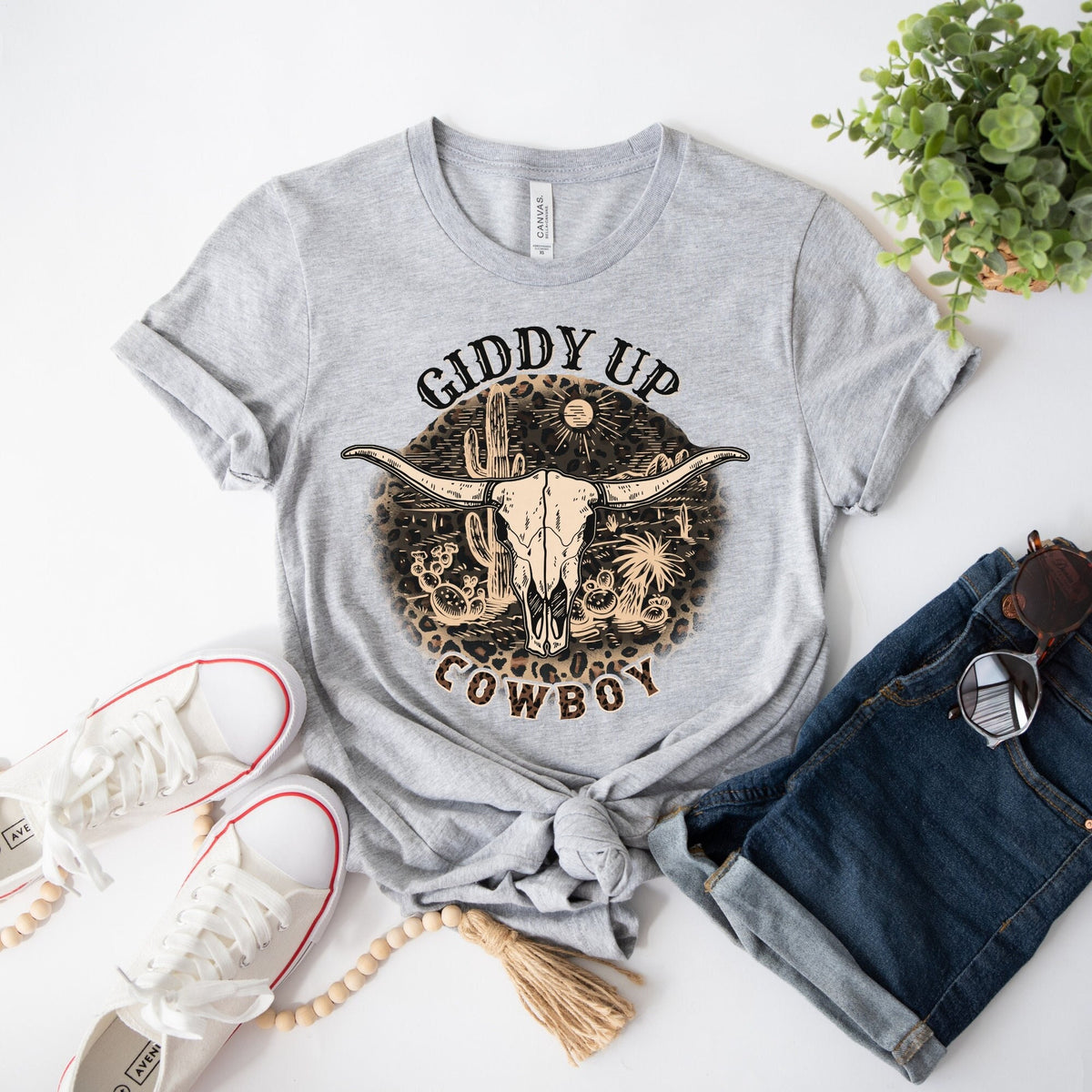 Leopard Bull Skull Shirt Wild West Shirt Cactus Shirt Western Shirt Cow Skull Shirt Cowgirl T Shirt Western Graphic Tee Country Shirt Graphic Tee – Everyday Comfort · High-Quality Print