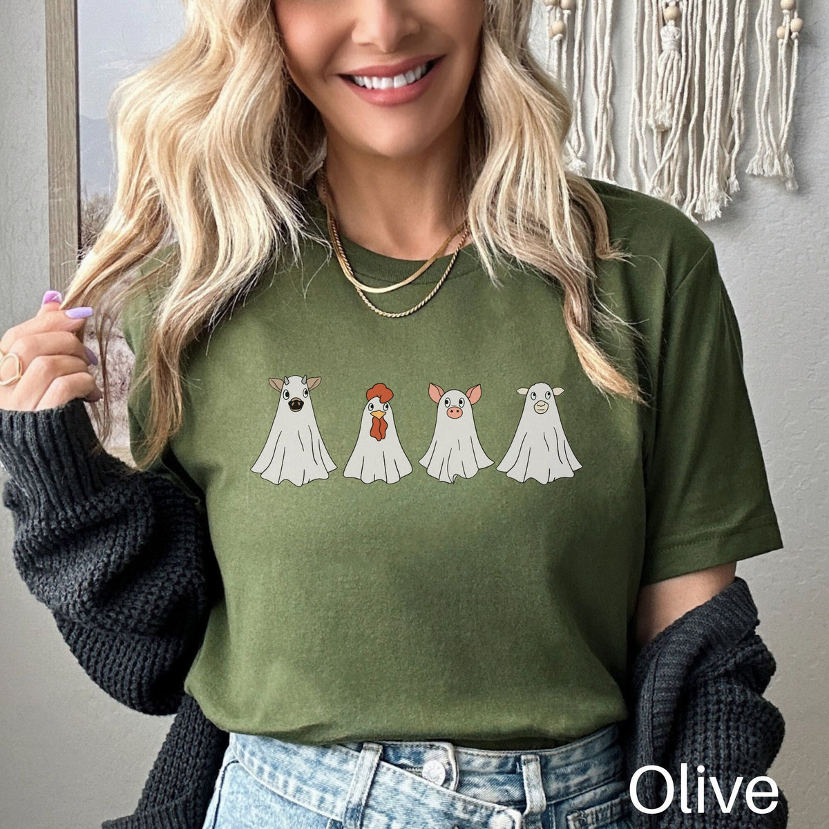Halloween Farm Animals Shirt Barn Animals Shirt Funny Halloween Shirt Ghost Chicken Shirt Animal Lover Gift Ghost Shirt Farm Shirt Graphic Tee – Easygoing Wear · Top Pick For Any Outfit