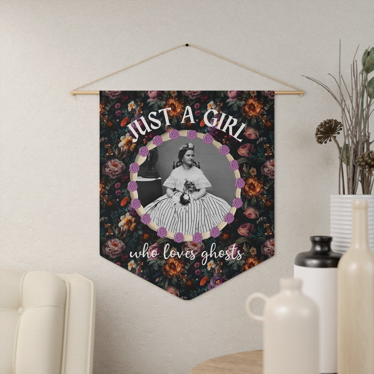 Spooky Ghost Lover Wall Pennant for Friend Who Loves History Mary Todd Lincoln Whimsigoth Halloween Class Decor Social Studies Teacher Graphic Tee – Fan Favorite · Must-Have Style