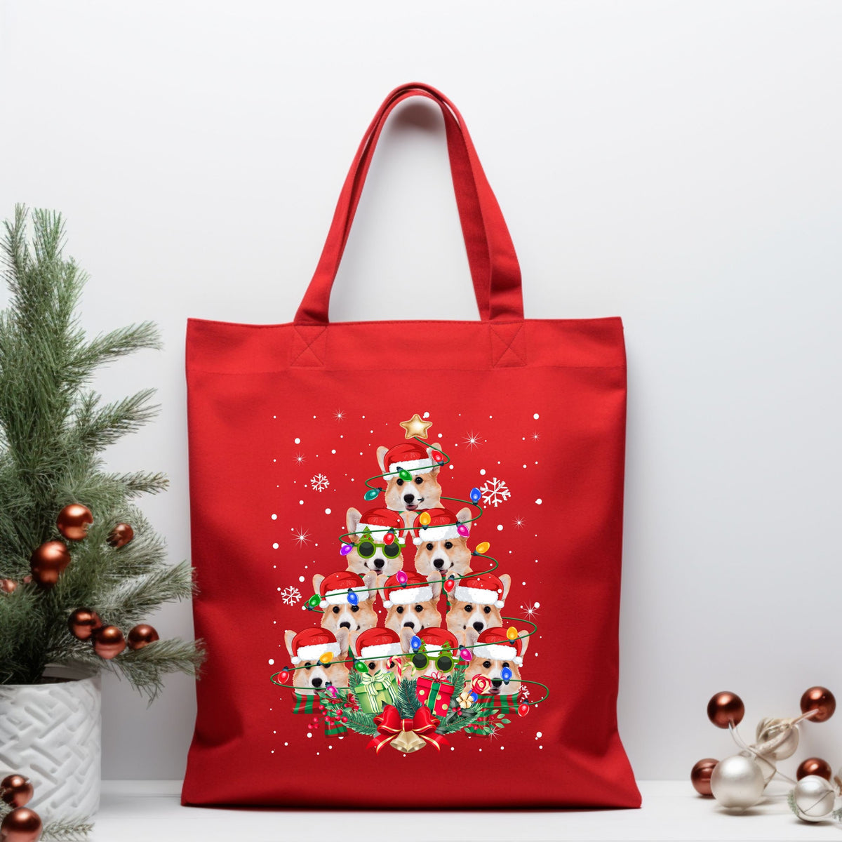 Christmas Xmas Stocking Filler Pembroke Welsh Corgi Dog Bag For Men Women Kids Dog Themed Xmas Cotton Tote Bag For Life Xmas Sack Tote Bag – Cozy Vibes · Trending Graphic Apparel
