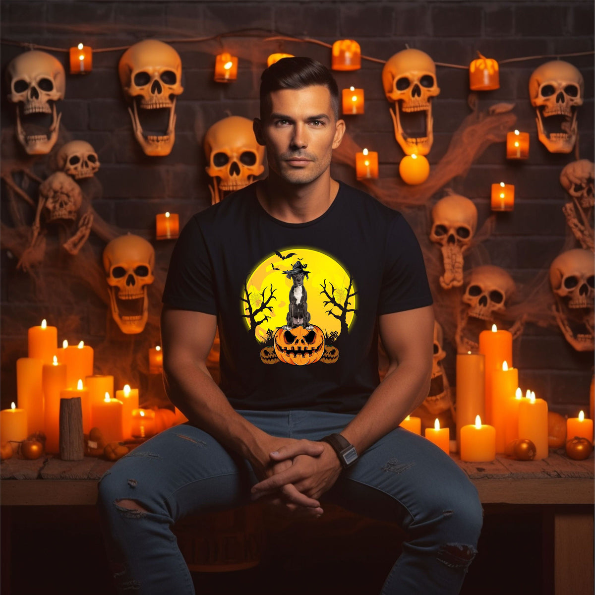 Mens Halloween TShirt With Great Dane Dog Design Scary TShirt Kids Trick Or Treat Cotton T Shirt TShirts Graphic Tee – Premium Graphic · Top Pick For Any Outfit