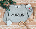 Custom Mama Sweatshirt with Children Name on Sleeve Mama Sweatshirt Sweatshirt – Aesthetic Look · Trending Graphic Apparel