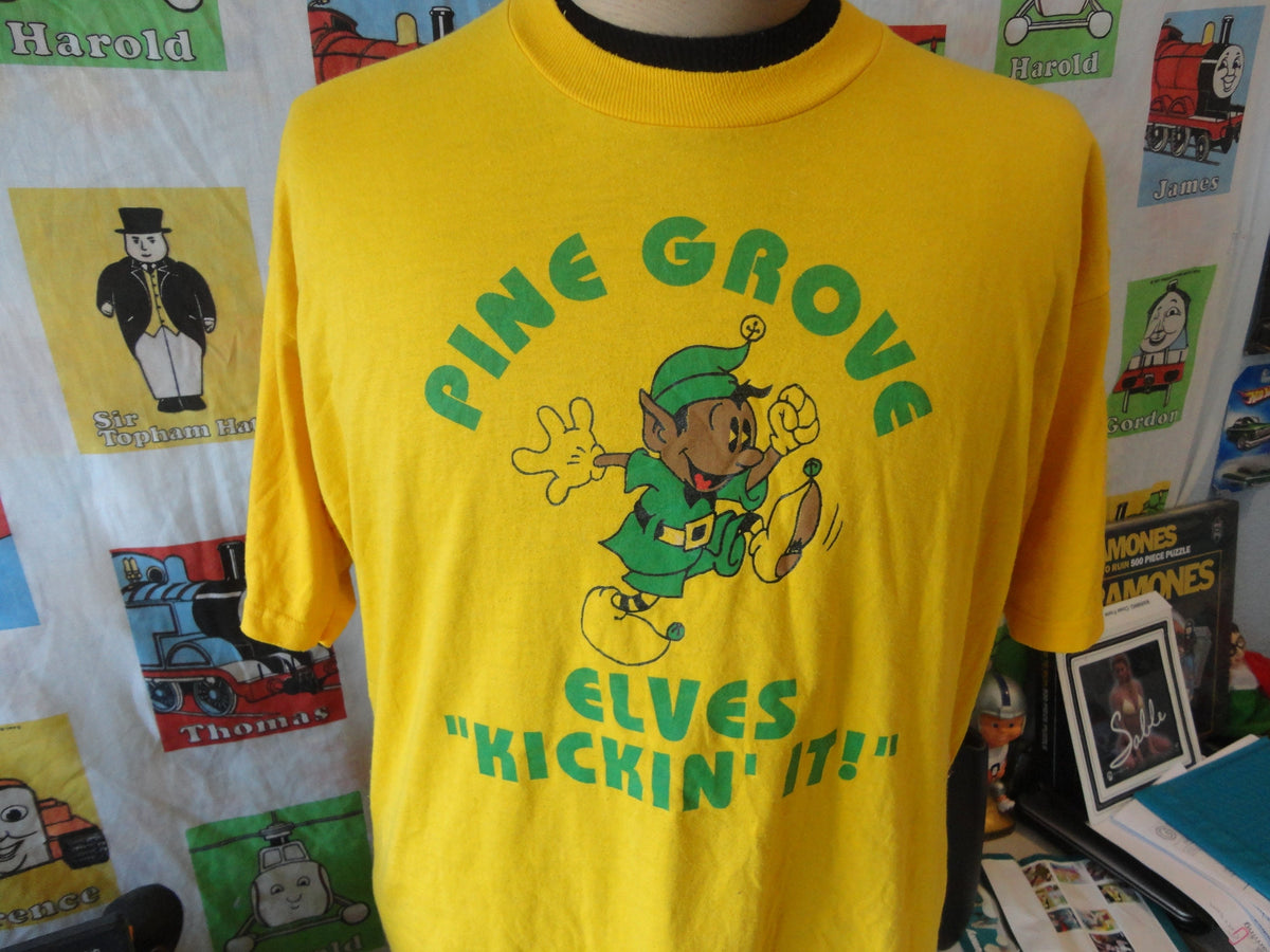 Vintage 9039s Pine Grove Elves Kickin It Elf T Shirt Size S Graphic Tee – Premium Graphic · Trending Graphic Apparel