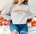 Pumpkin Spice Sweatshirt Womens Autumn Sweatshirt Halloween Shirt Fall Pumpkin University Sweater Orange Pumpkin Varsity Sweatshirt Sweatshirt – Fan Favorite · Trending Graphic Apparel