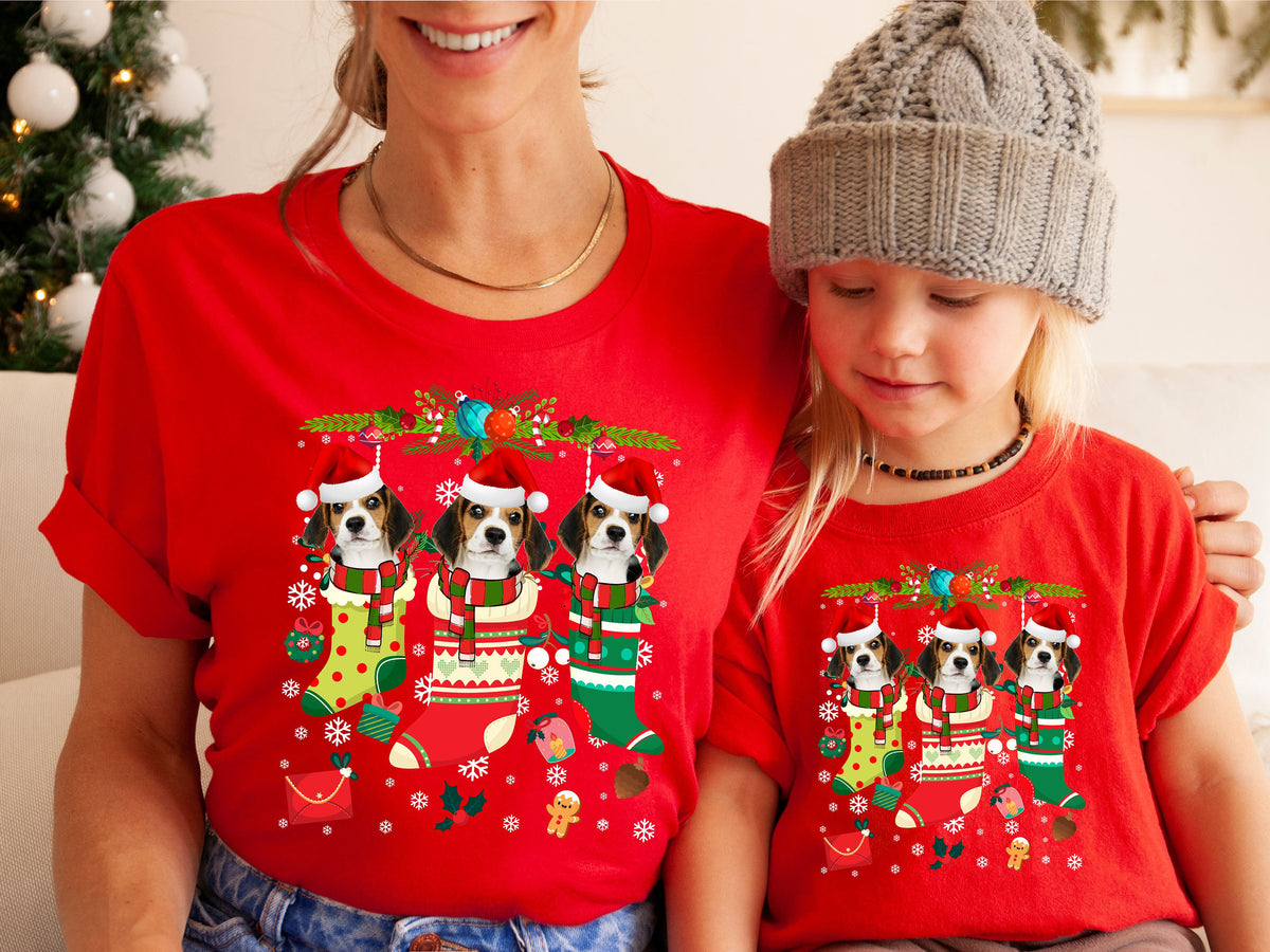Xmas TShirt Beagle Dog Xmas Stocking Christmas Cotton TShirt Xmas T Shirt Xmas Shirt For Men Women Kids Graphic Tee – Feel-Good Design · High-Quality Print