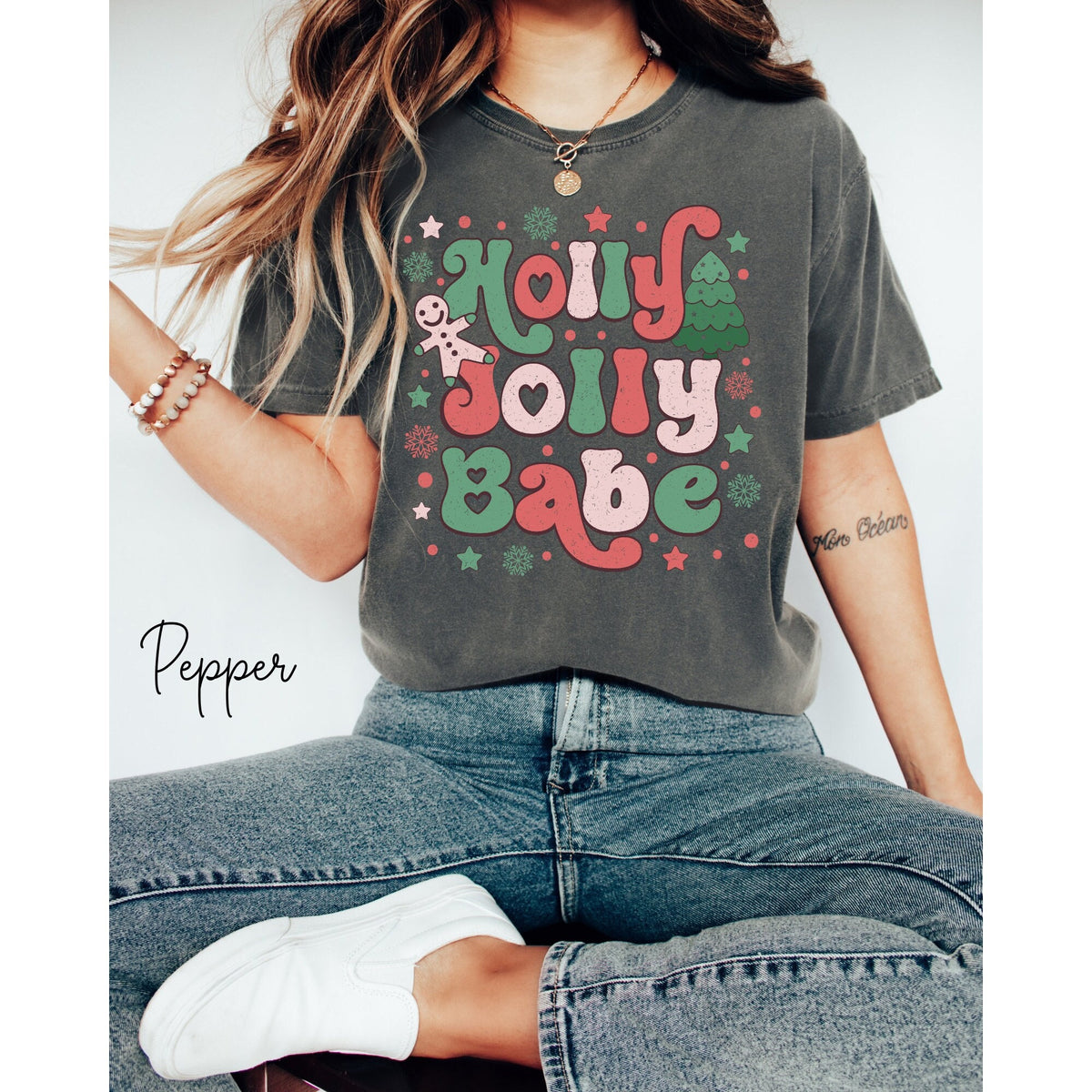 Holly Jolly Babe Shirt Funny Christmas Shirt Cute Christmas Shirt Retro Christmas Graphic Tee – Warm & Stylish · Great Gift For Fans