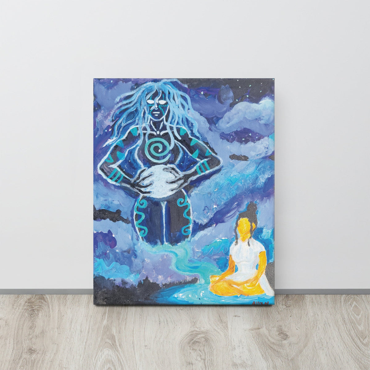 Spiritual Woman Painting Goddess Spiritual Painting Spiritual Black Woman Art Meditating Woman Painting Spiritual Goddess canvas art Graphic Tee – Cozy Vibes · High-Quality Print