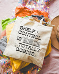 Funny Bookish Tote for Library Shelf Control is Totally Boring Cute Bookworm Reading Tote Bag for Reader Retro Aesthetic Book Lover Tote Tote Bag – Easygoing Wear · Must-Have Style