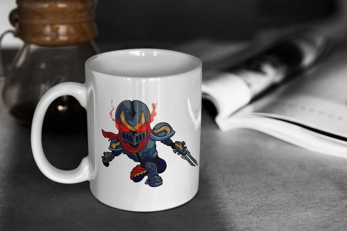 League of Legends Cute Chibi Zed 11oz White Glossy Mug Perfect Gift for Gamers and LoL Fans Graphic Tee – Cozy Vibes · Perfect For Daily Wear