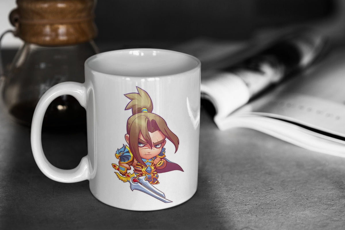 World of Warcraft Cute Chibi Varian 11oz White Glossy Mug Perfect Gift for Gamers and Warcraft Fans Graphic Tee – Bold Style · Trending Graphic Apparel