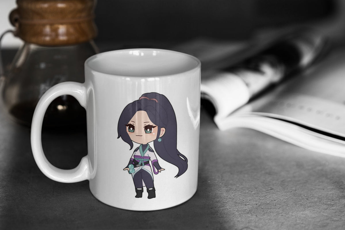 Valorant Cute Chibi Sage 11oz White Glossy Mug Perfect Gift for Gamers and Valorant Fans Graphic Tee – Bold Style · Great Gift For Fans