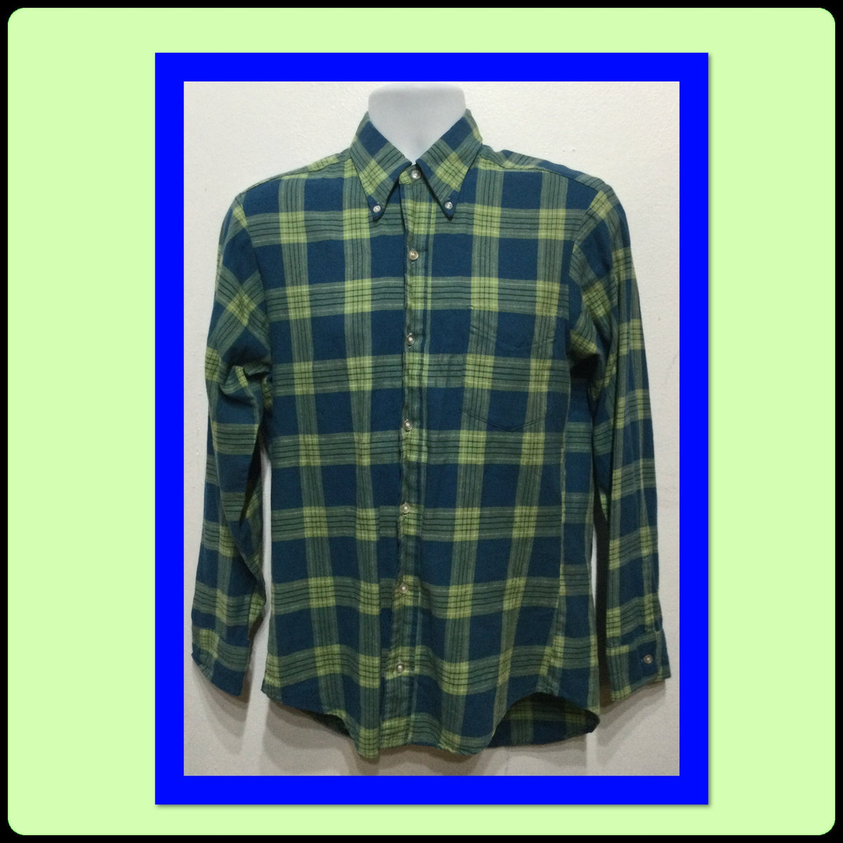MV079 Vintage 1960s cotton plaid shirt by his Size medium 15 15 12 Graphic Tee – Soft Feel · Must-Have Style