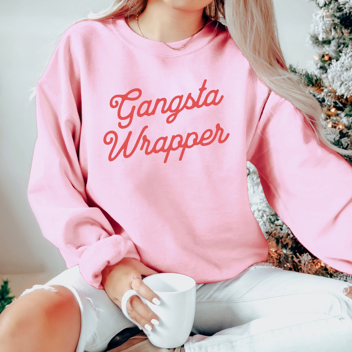 Gangsta Wrapper Sweatshirt Funny Christmas Sweatshirt Funny Holiday Shirt Sweatshirt – Bold Style · Great Gift For Fans