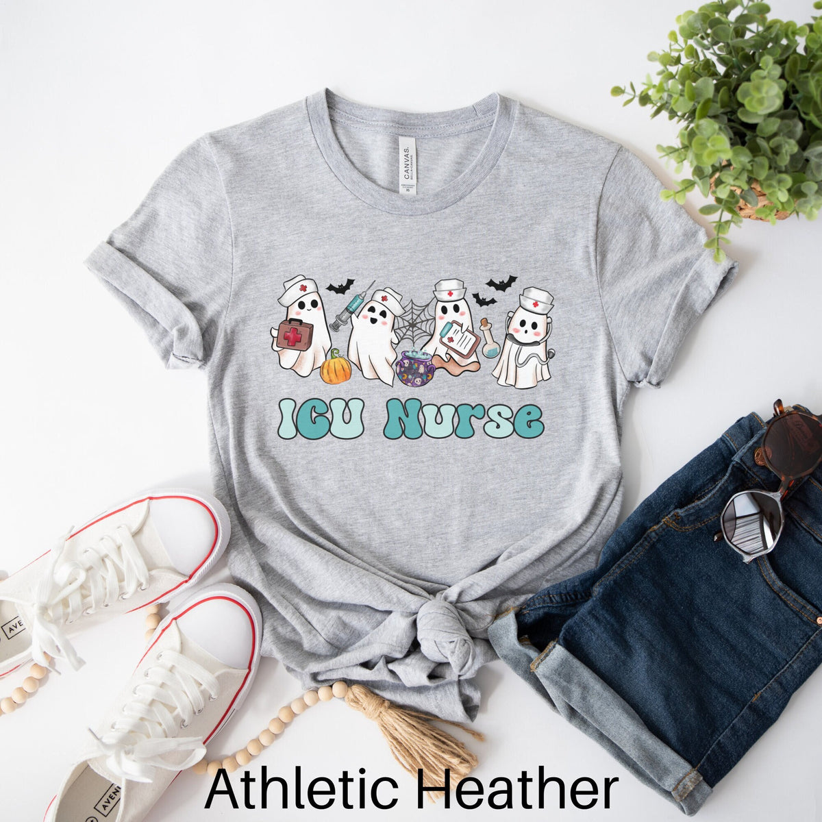 ICU Nurse Halloween Shirt ICU Nurse Shirt Critical Care Nurse Shirt Intensive Care Unit Nurse Halloween Tshirt Retro Ghost Nurse Shirt Graphic Tee – Soft Feel · Must-Have Style