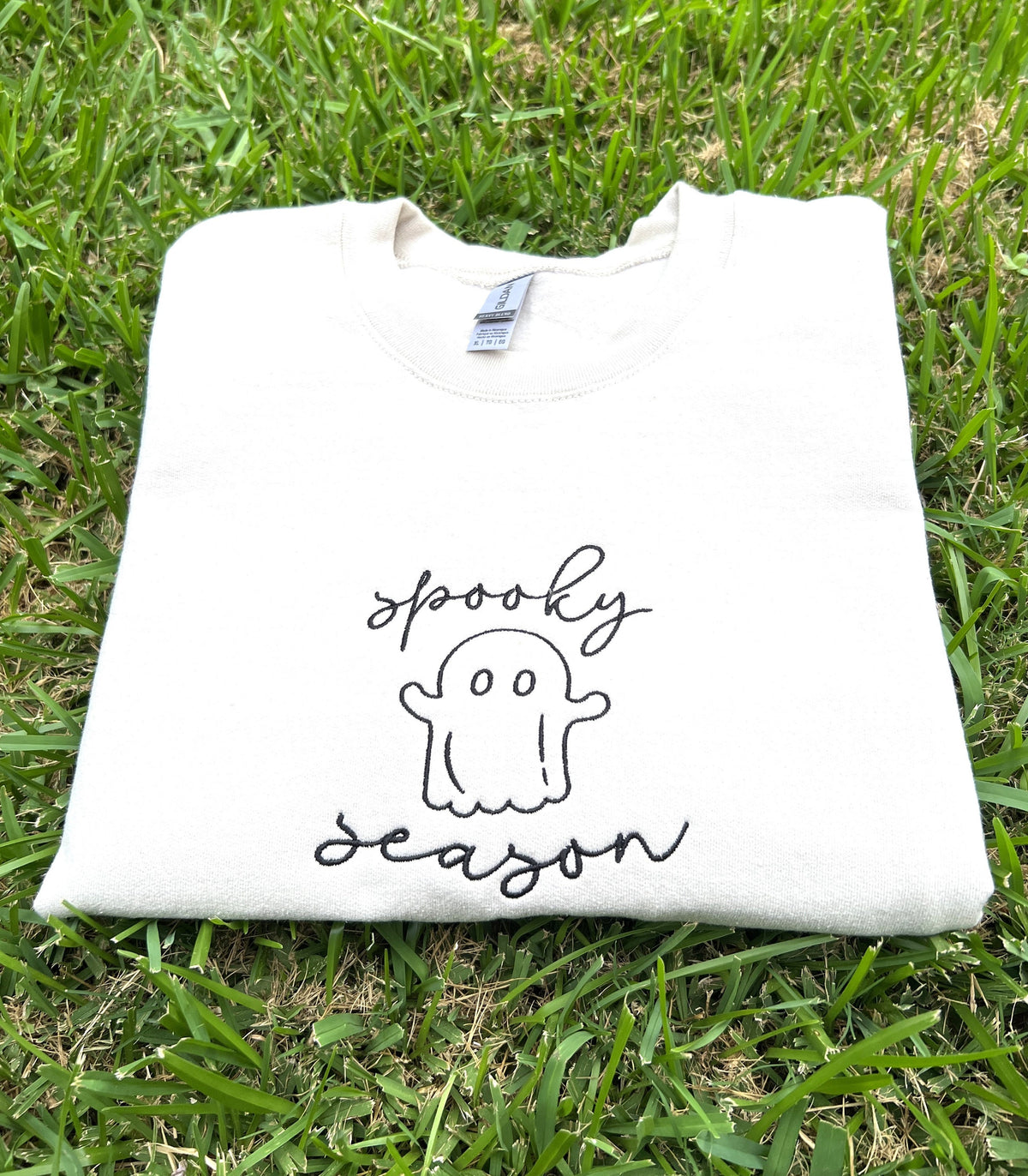 Spooky Season Embroidery Sweatshirt Embroidered Halloween Crewneck Cute Ghost and Funny Sweatshirts Halloween Gifts Sweatshirt – Everyday Comfort · Must-Have Style