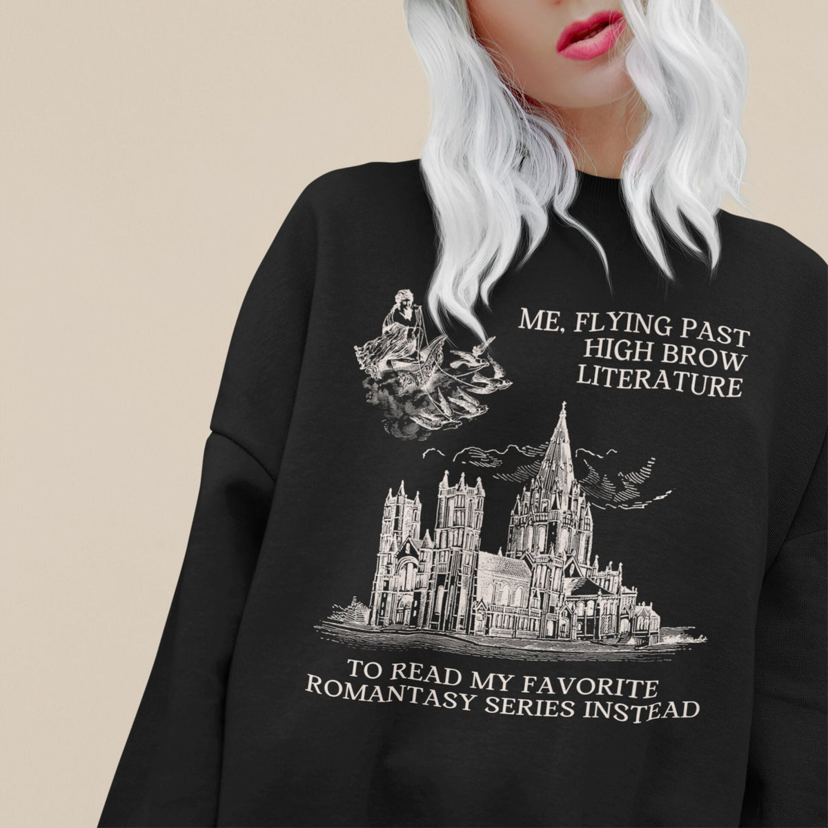Bookish Crewneck for Romantasy Reader Funny Fantasy Romance Sweatshirt for Bookworm or Librarian Cute Reading Sweatshirt for Book Lover Sweatshirt – Feel-Good Design · Top Pick For Any Outfit