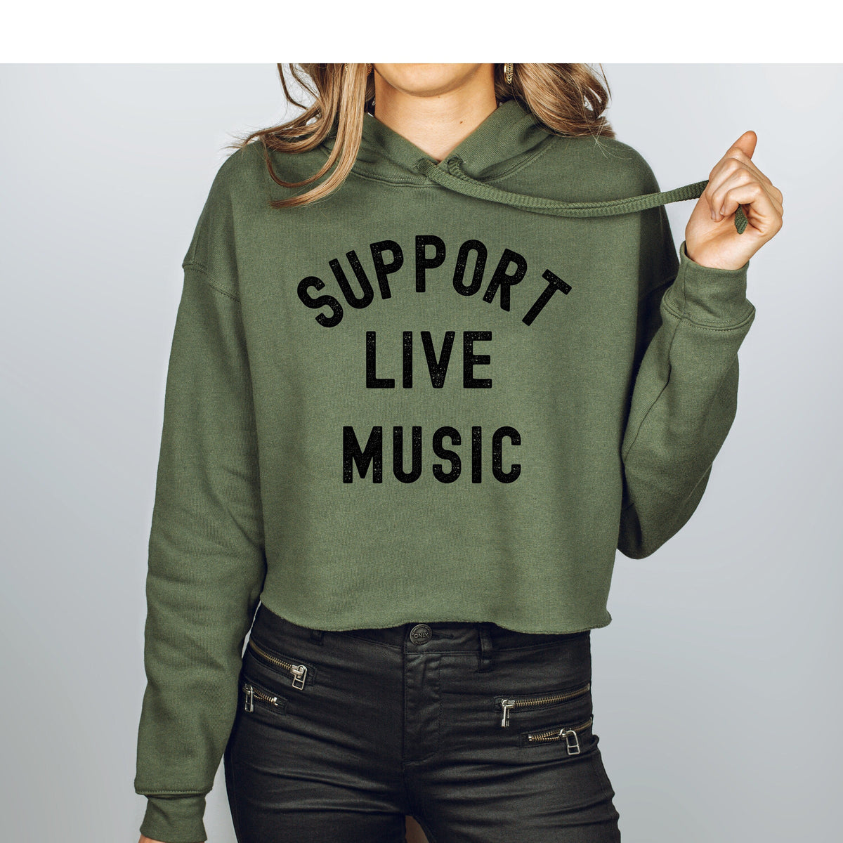 Support Live Music Cropped Hoodie Gift for Music Lover Music Festival Shirt Hoodie – Easygoing Wear · Great Gift For Fans
