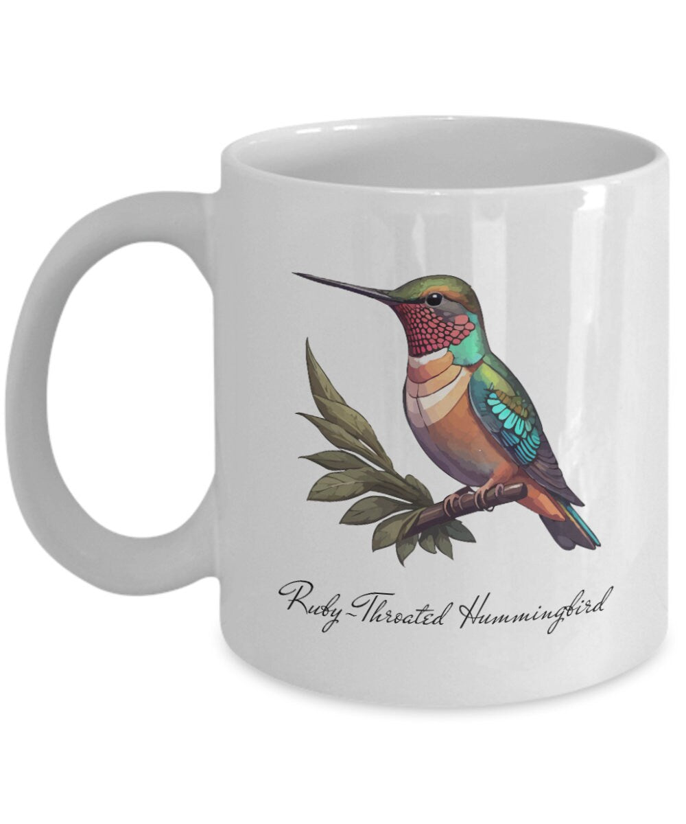 Bird Watching Mug Hummingbird Mug Ornithologist Gift Bird Lover Present Birding Mug Ruby Throated Hummingbird Graphic Tee – Easygoing Wear · Perfect For Daily Wear