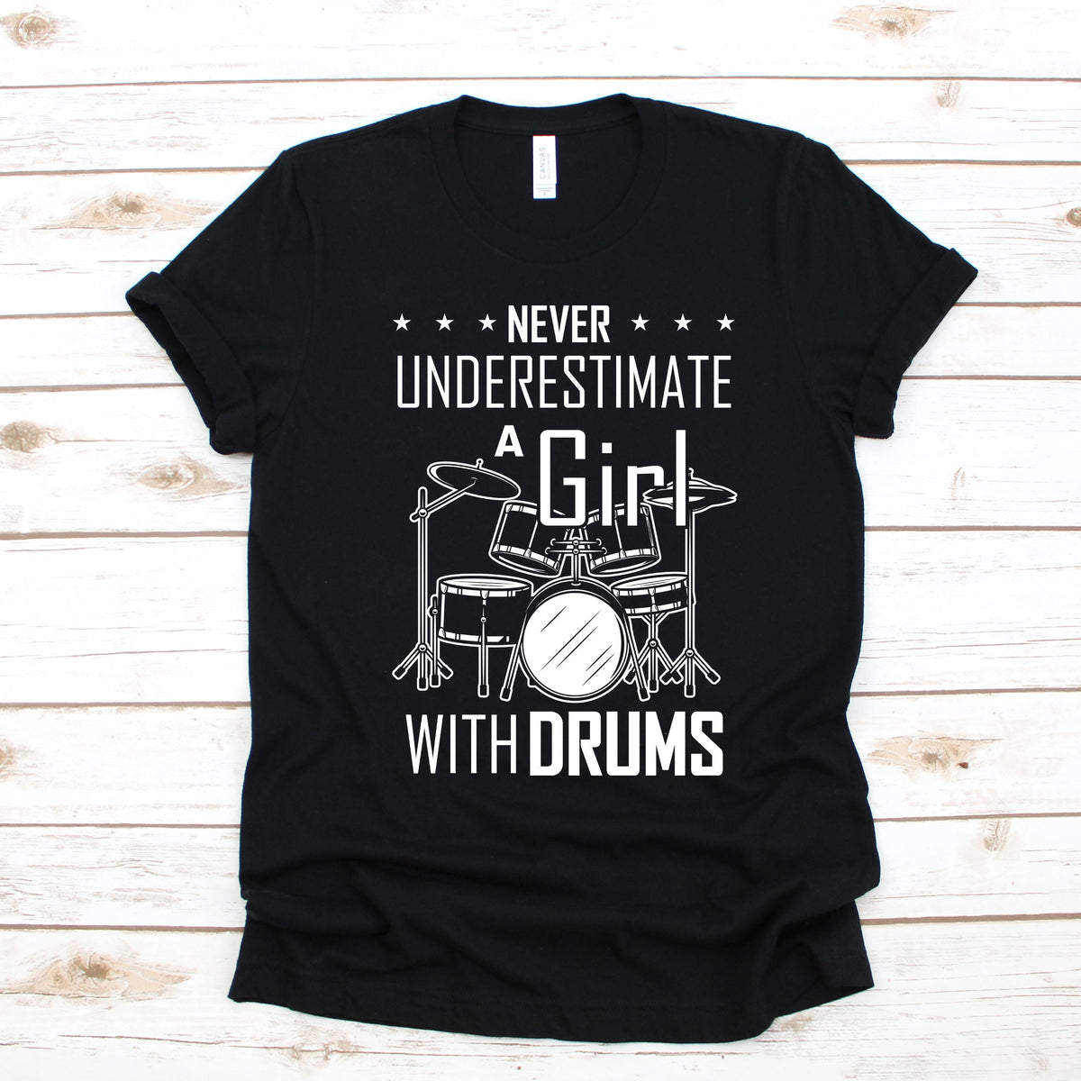 Girl Drummer TShirt Never Underestimate A Girl With Drums Hoodies Womens Shirt Mens Tees Long Sleeve Tank Top Sweatshirts Kids Tee Hoodie – Bold Style · Top Pick For Any Outfit