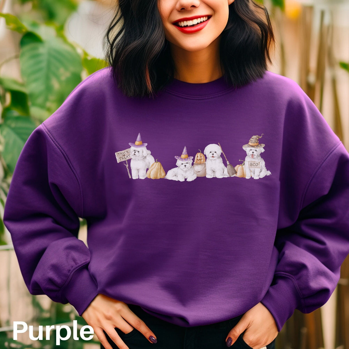 Bichon Frise Sweatshirt Halloween Dog Sweatshirt Bichon Sweater Dog Mom Halloween Sweatshirt Halloween Dog Dad Sweater Spooky Season Sweatshirt – Feel-Good Design · Trending Graphic Apparel