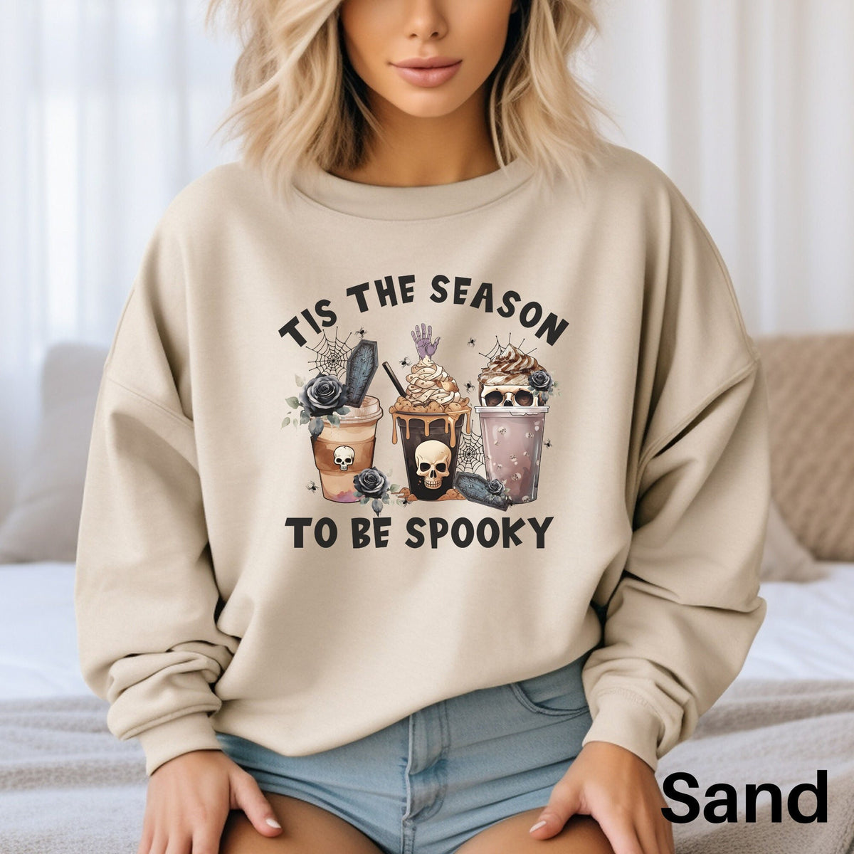 Halloween Horror Coffee Sweatshirt Horror Movie Coffee Sweater Skeleton Sweater Coffee Lover Gift Coffee Lover Shirt Spooky Season Sweatshirt – Feel-Good Design · Perfect For Daily Wear