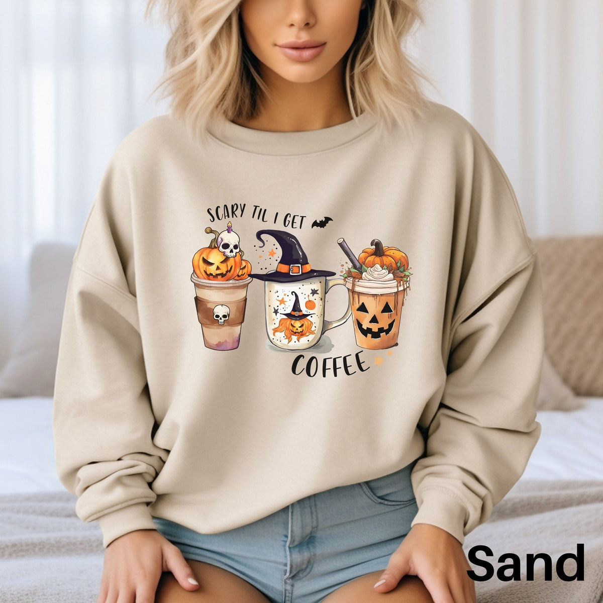 Pumpkin Coffee Sweatshirt Spooky Coffee Sweater Halloween Sweater Coffee Lover Gift Coffee Lover Shirt Spooky Season Pumpkin Sweater Sweatshirt – Everyday Comfort · Great Gift For Fans