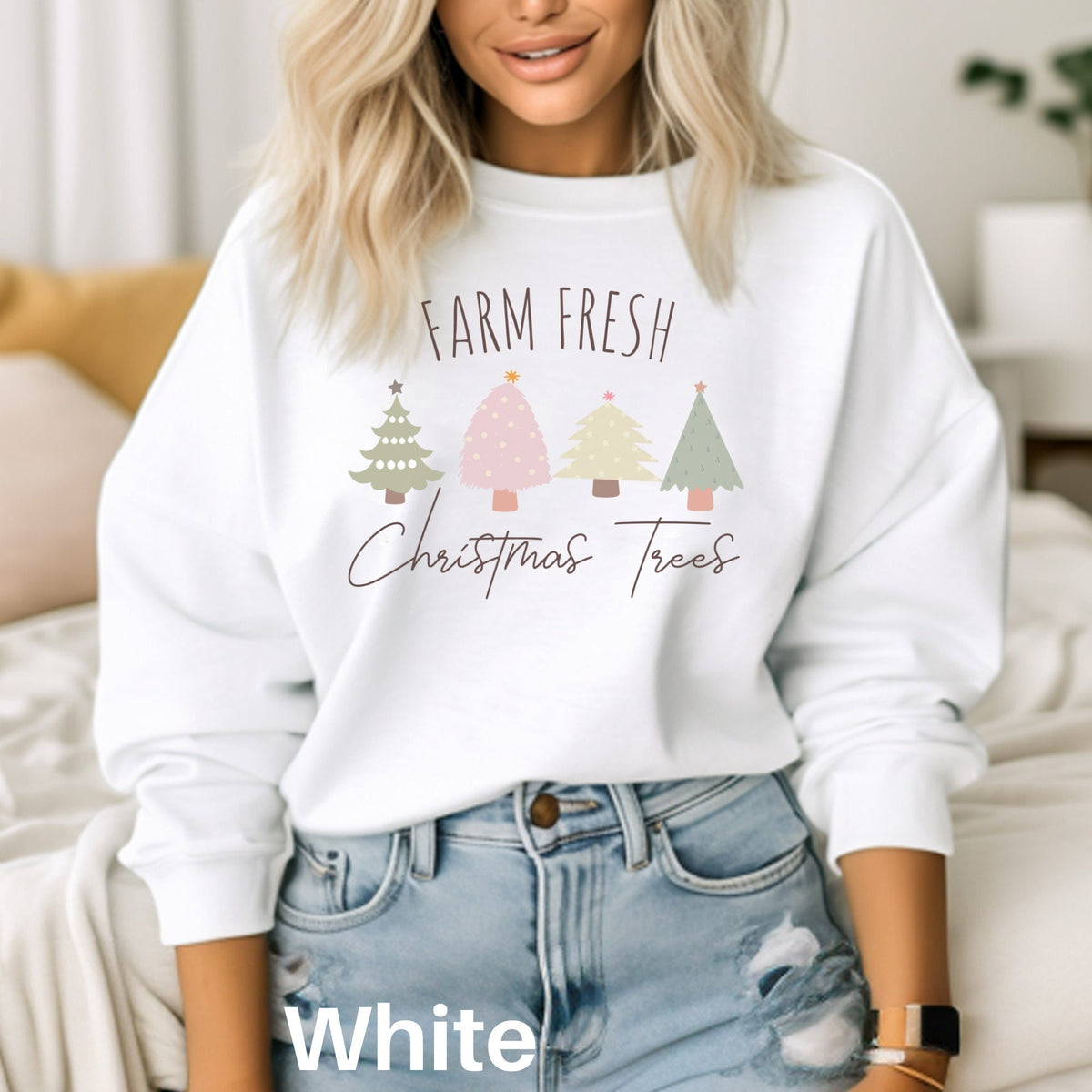 Christmas Tree Sweatshirt Winter Sweater with Trees Holiday Sweatshirt Winter Season Sweater Crewneck Holiday Sweatshirt Trees Shirt Sweatshirt – Easygoing Wear · Perfect For Daily Wear