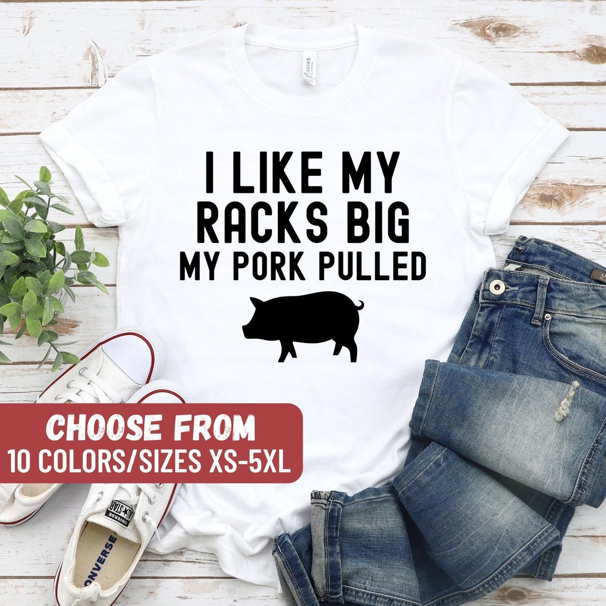 Funny BBQ Shirt Barbecue Shirt Bbq Grill Shirt Funny Pig Shirt Bbq Lover Gift I Like My Racks Big My Butt Rubbed My Pork Pulled TShirt Graphic Tee – Warm & Stylish · Great Gift For Fans